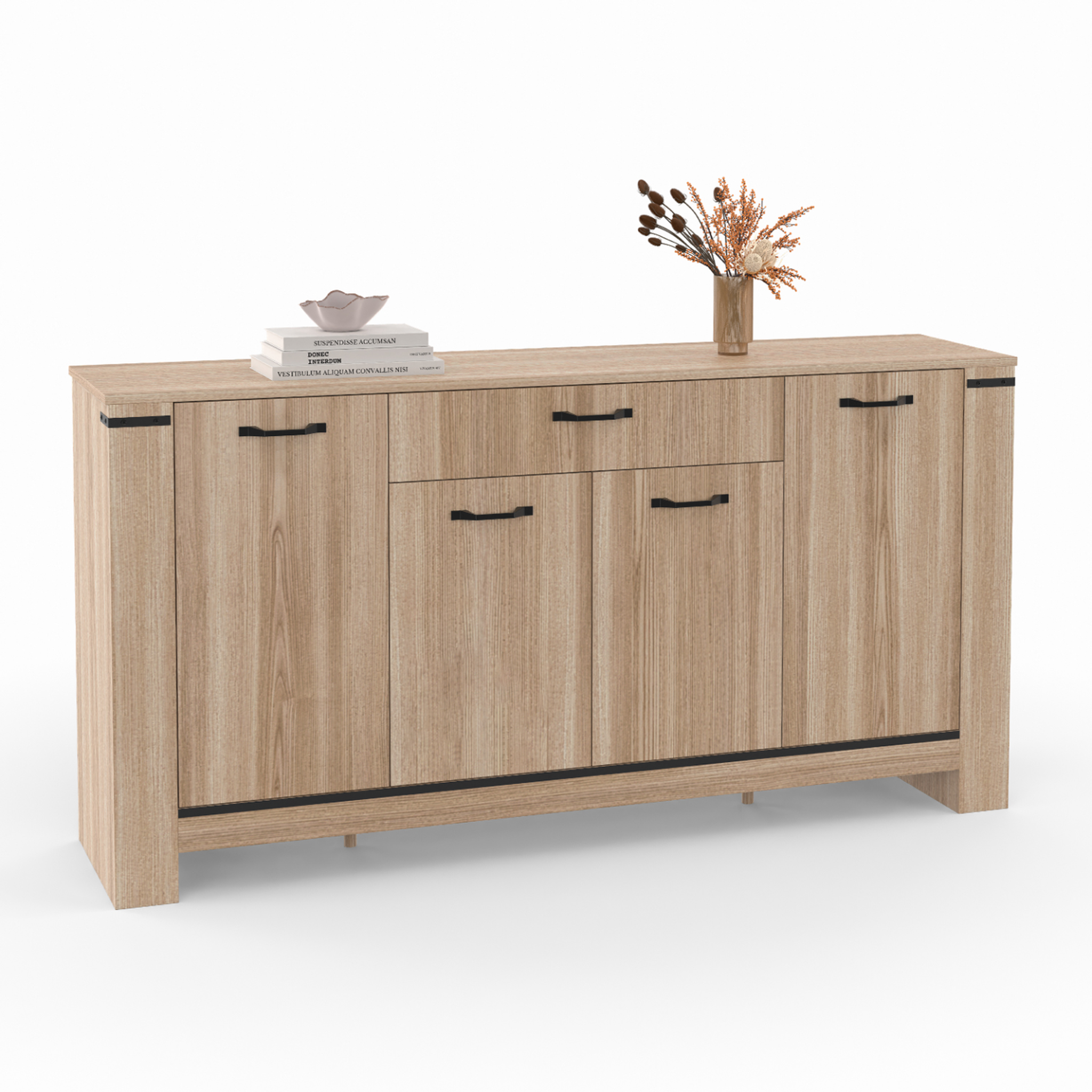 ID MARKET Buffet 160 m idaho 4 portes avec tiroir design contemporain