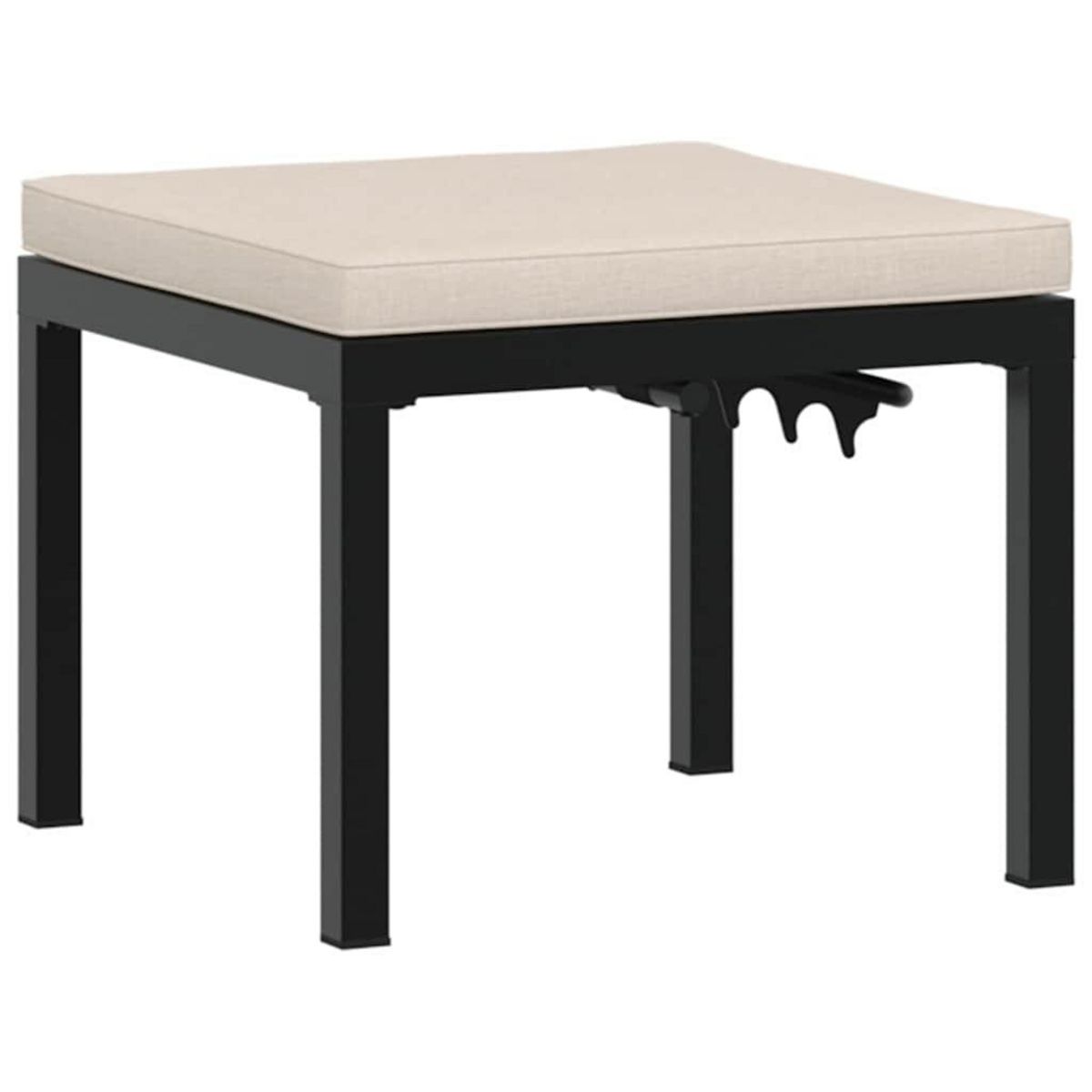 VIDAXL Tabouret de jardin avec coussin noir acier enduit de poudre