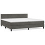 Voir la diapositive 2 : VIDAXL Sommier a lattes de lit et matelas Gris fonce 200x200cm Velours