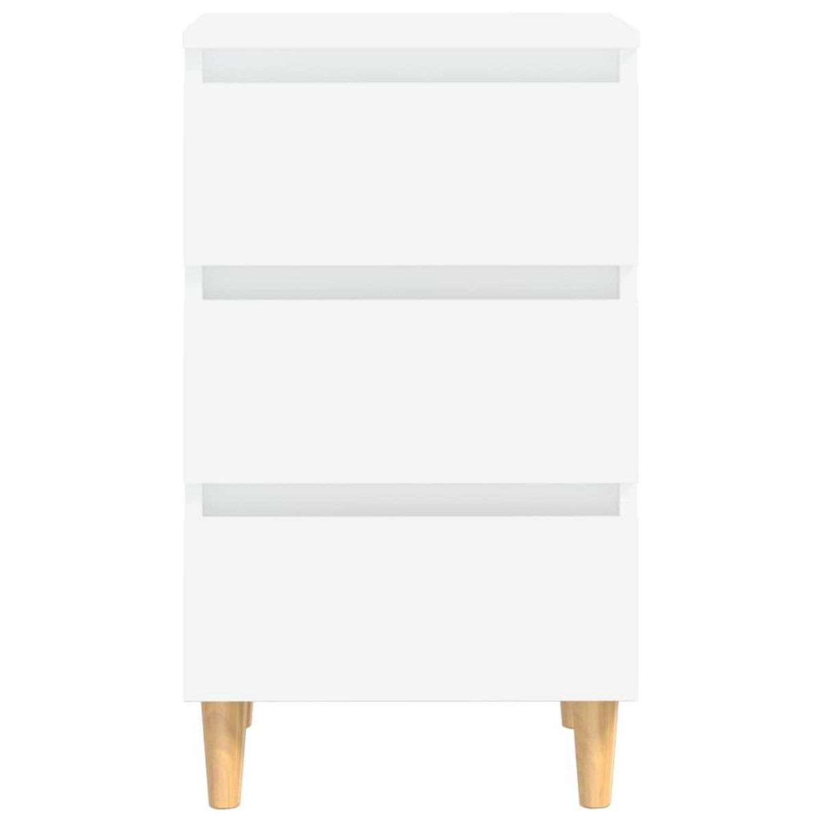 VIDAXL Table de chevet avec pieds en bois solide Blanc 40x35x69 cm