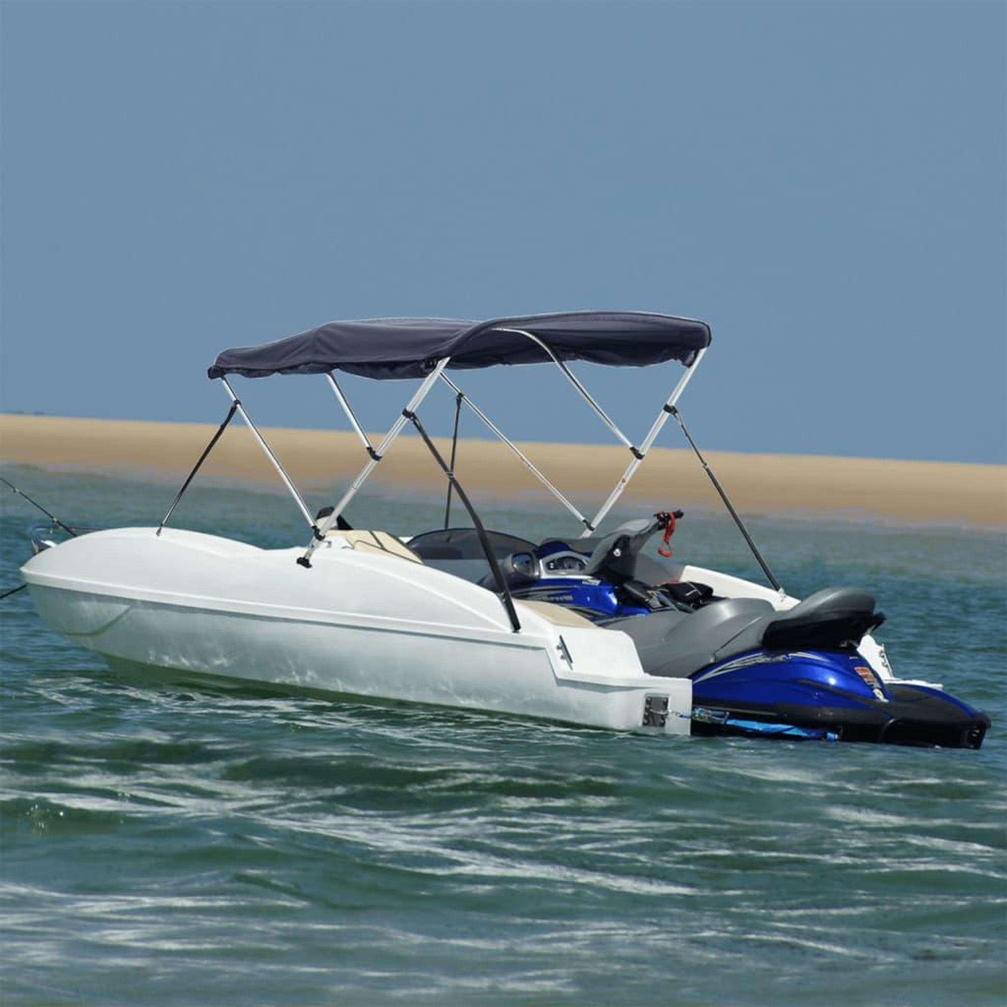 VIDAXL Toit bimini a 3 arceaux parois laterales 183x(185-198)x137 cm