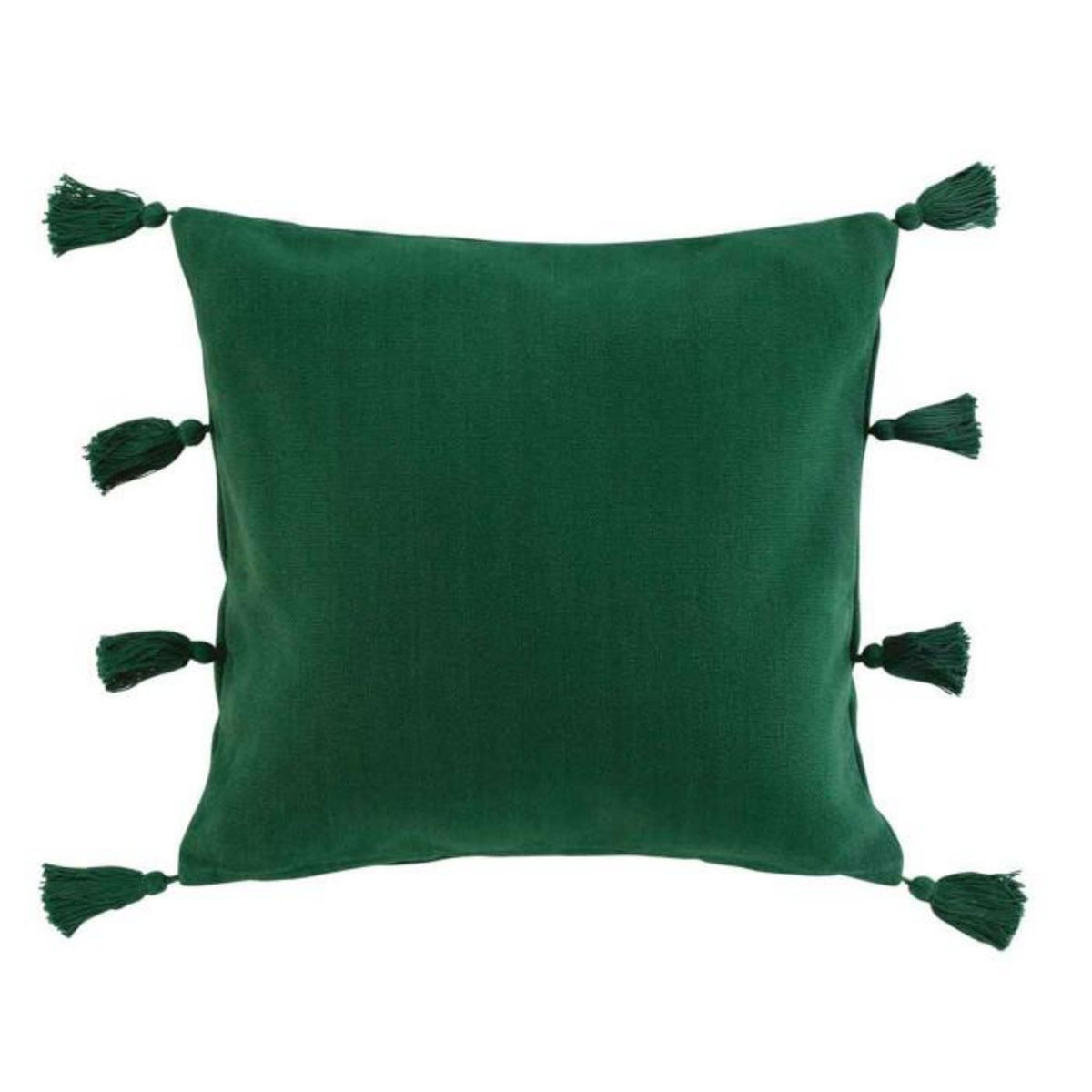Paris Prix Coussin Déco à Pompons  Tasselina  45x45cm Vert