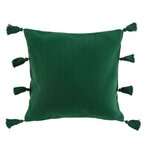 Paris Prix Coussin Déco à Pompons  Tasselina  45x45cm Vert