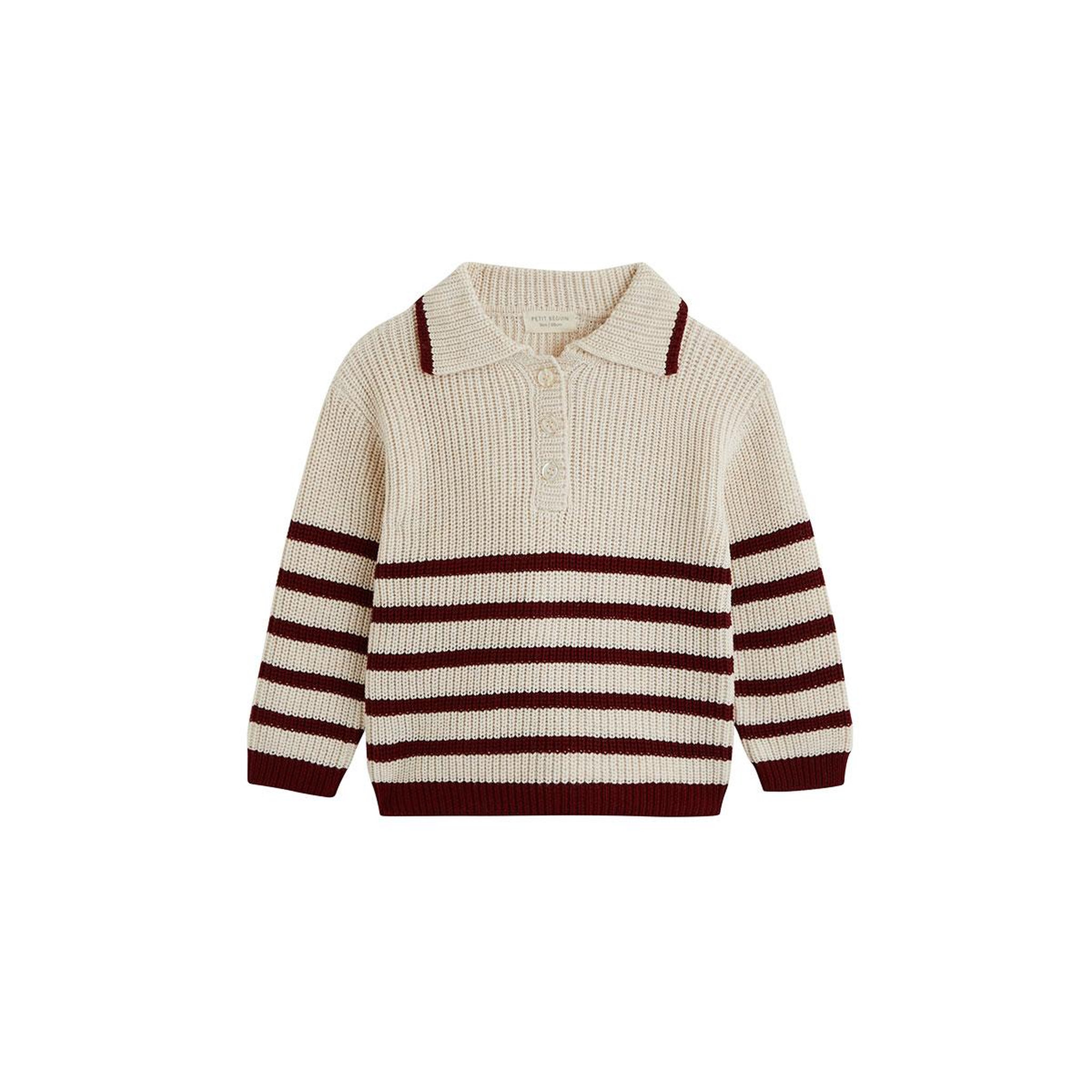 PETIT BEGUIN Pull enfant en tricot pistache. Coloris disponibles : Rouge