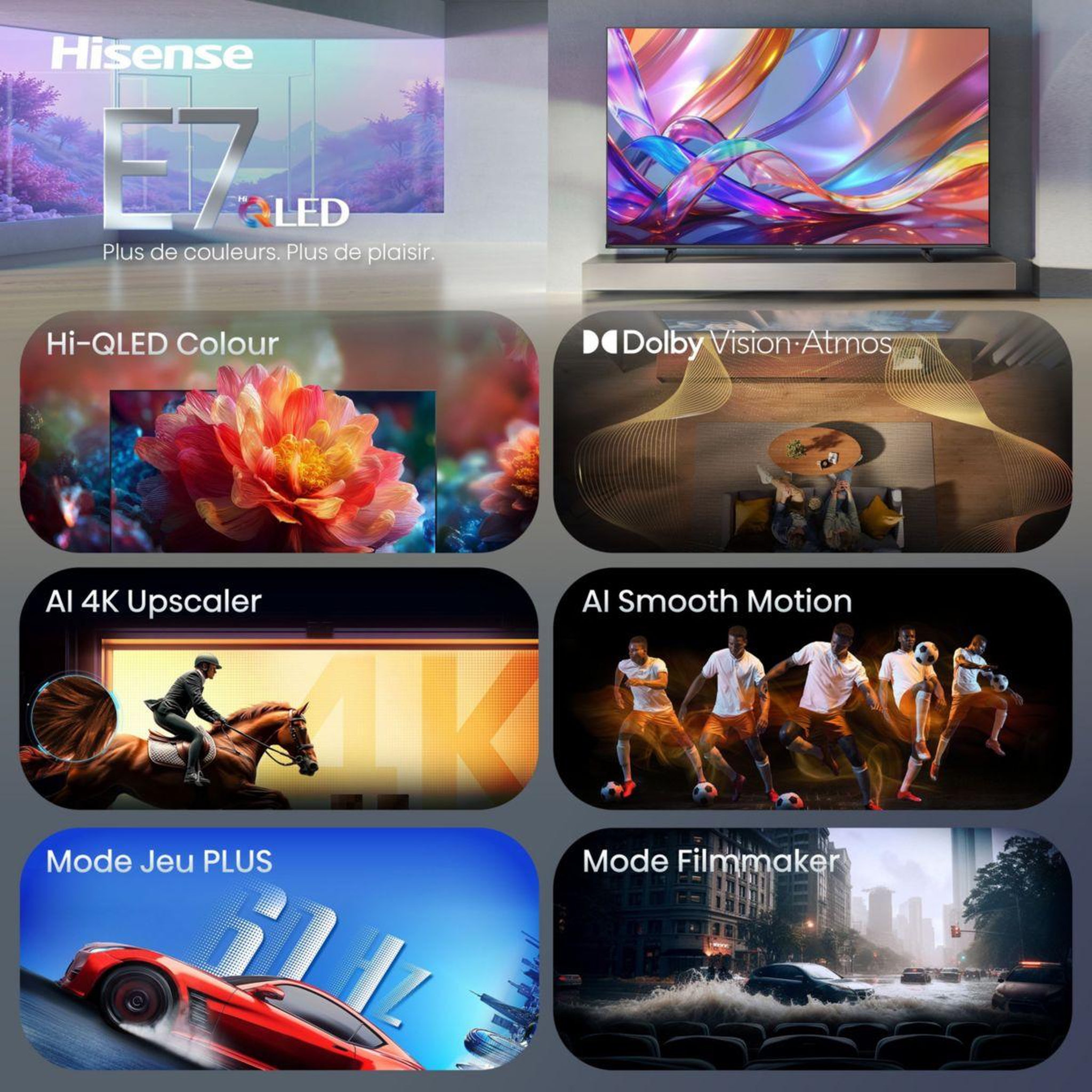 Voir la diapositive 3 : Hisense Tv qled 58e7s (2026) 58  (146 cm)