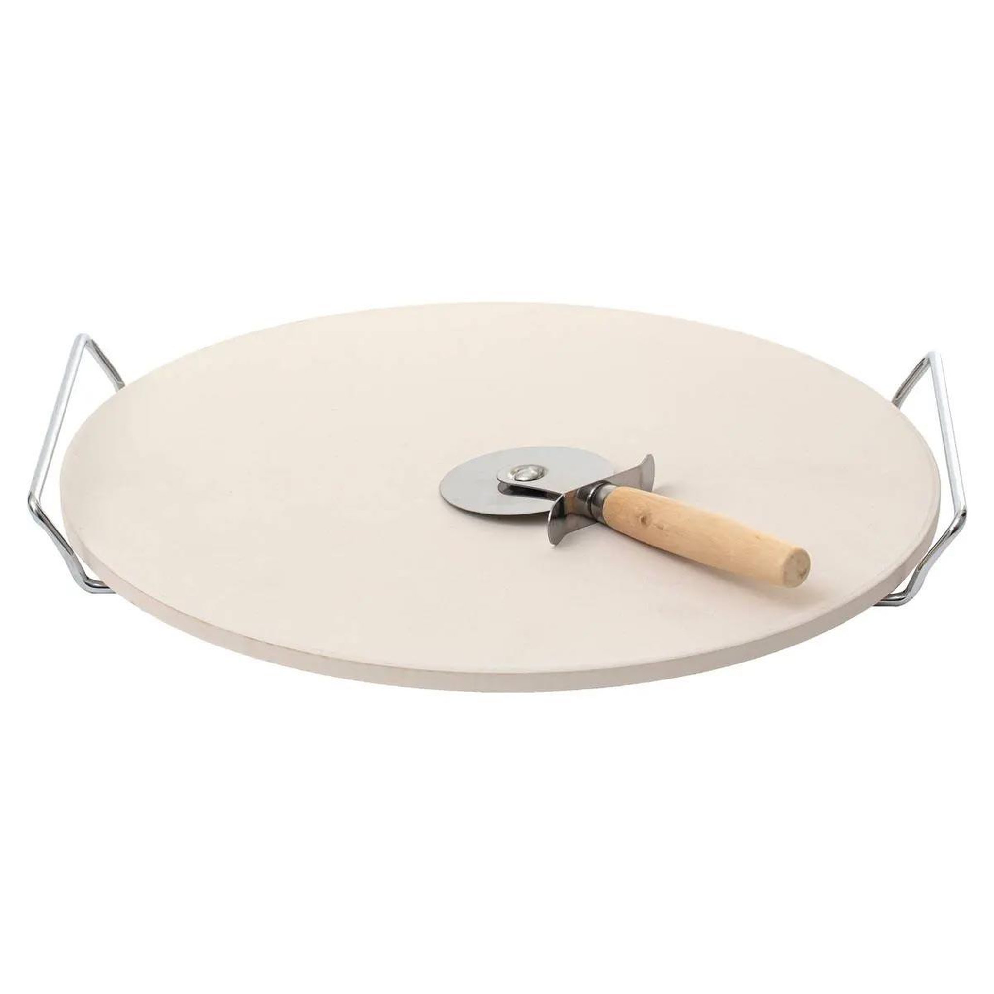 NEKA Pierre à pizza & roulette  grille  35cm argent