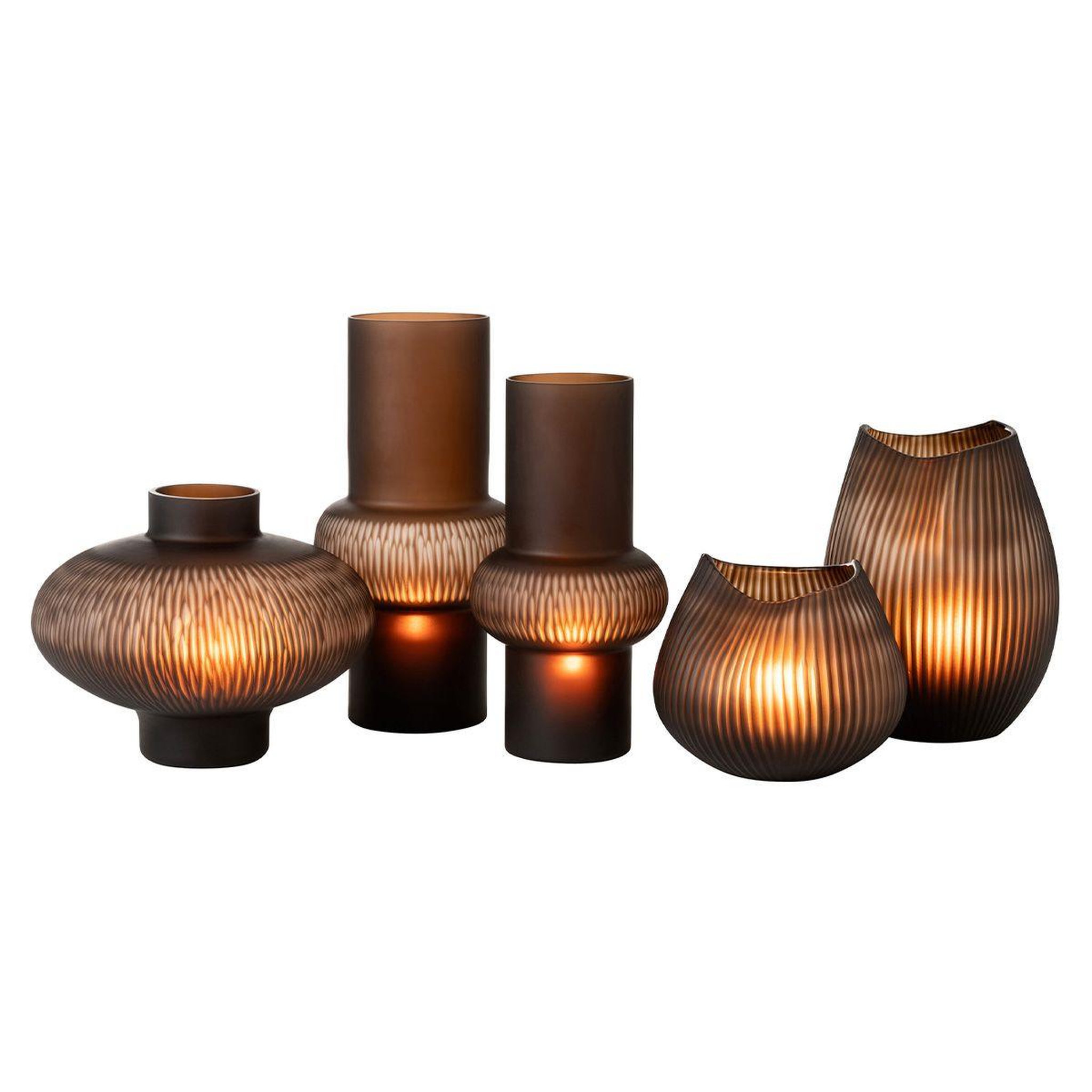 Voir la diapositive 5 : J-LINE Vase design ligne & boule  octave  35cm marron