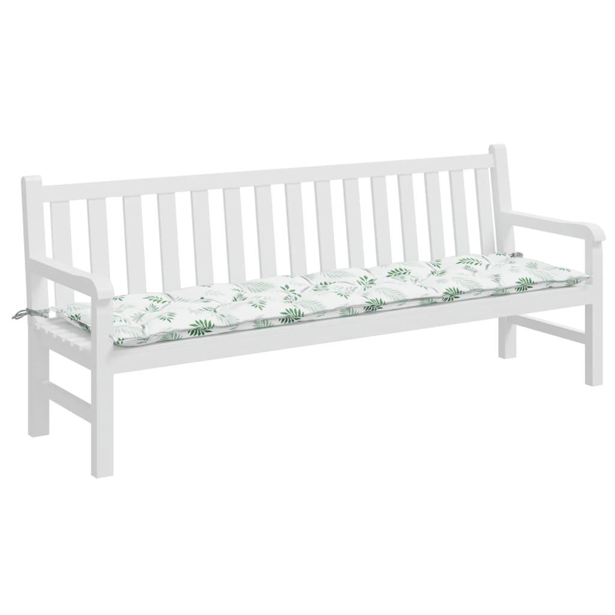 Voir la diapositive 3 : VIDAXL Coussin de banc de jardin motif de feuilles 200x50x7 cm tissu