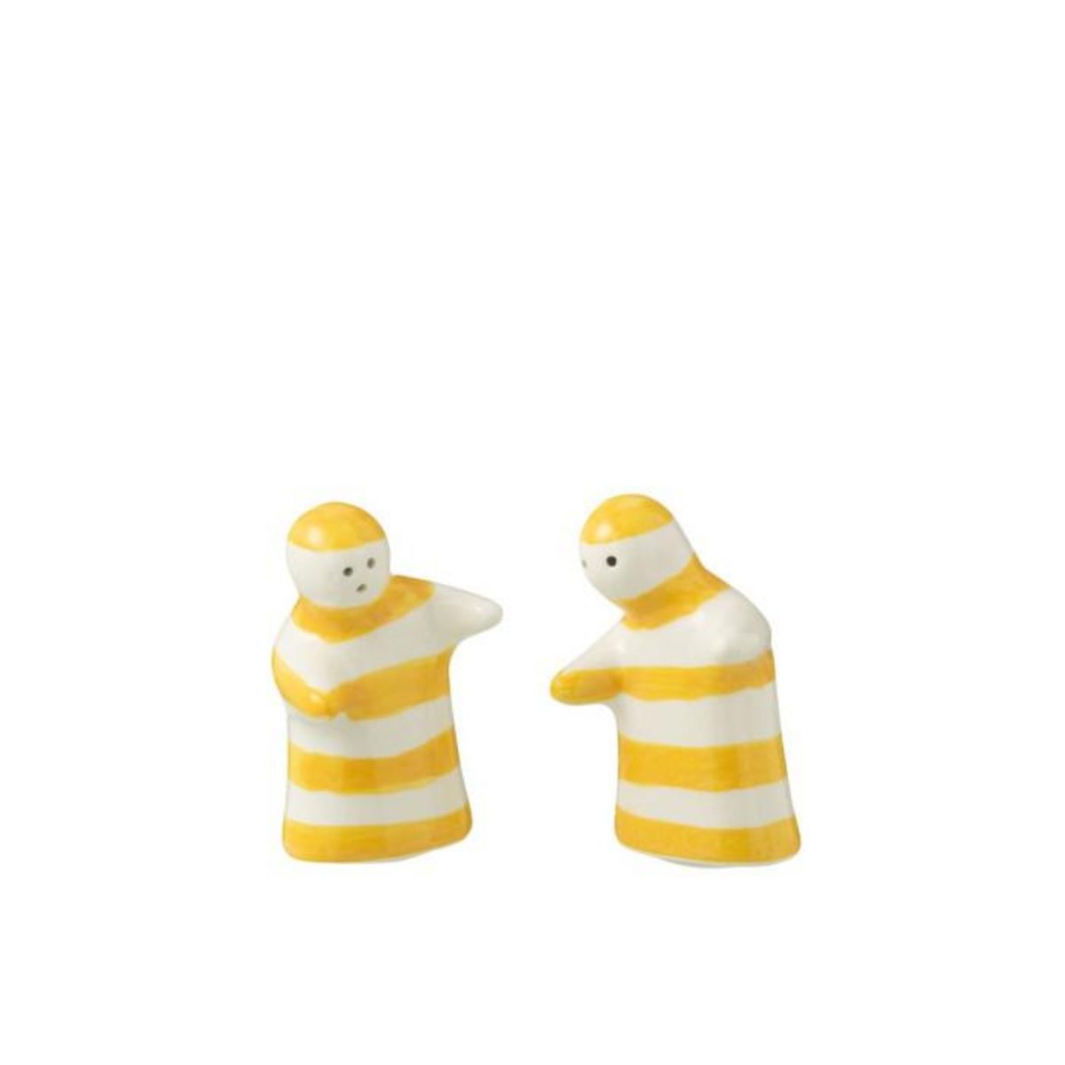 Paris Prix Salière & Poivrière en Céramique  Granada Rayure  8cm Jaune