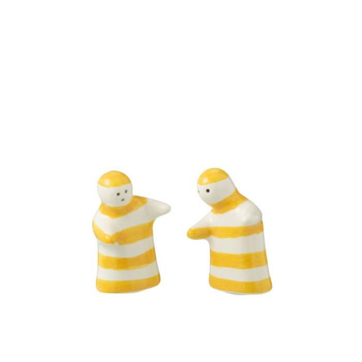 Paris Prix Salière & Poivrière en Céramique  Granada Rayure  8cm Jaune