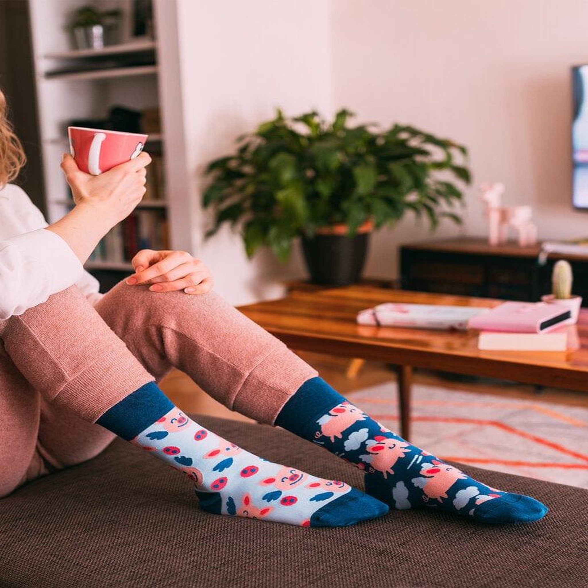 Voir la diapositive 4 : DEDOLES Chaussettes cochons ailés