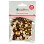Voir la diapositive 2 : Paris Prix Lot de 63 Perles Rondes  Bois  1-2cm Beige & Or