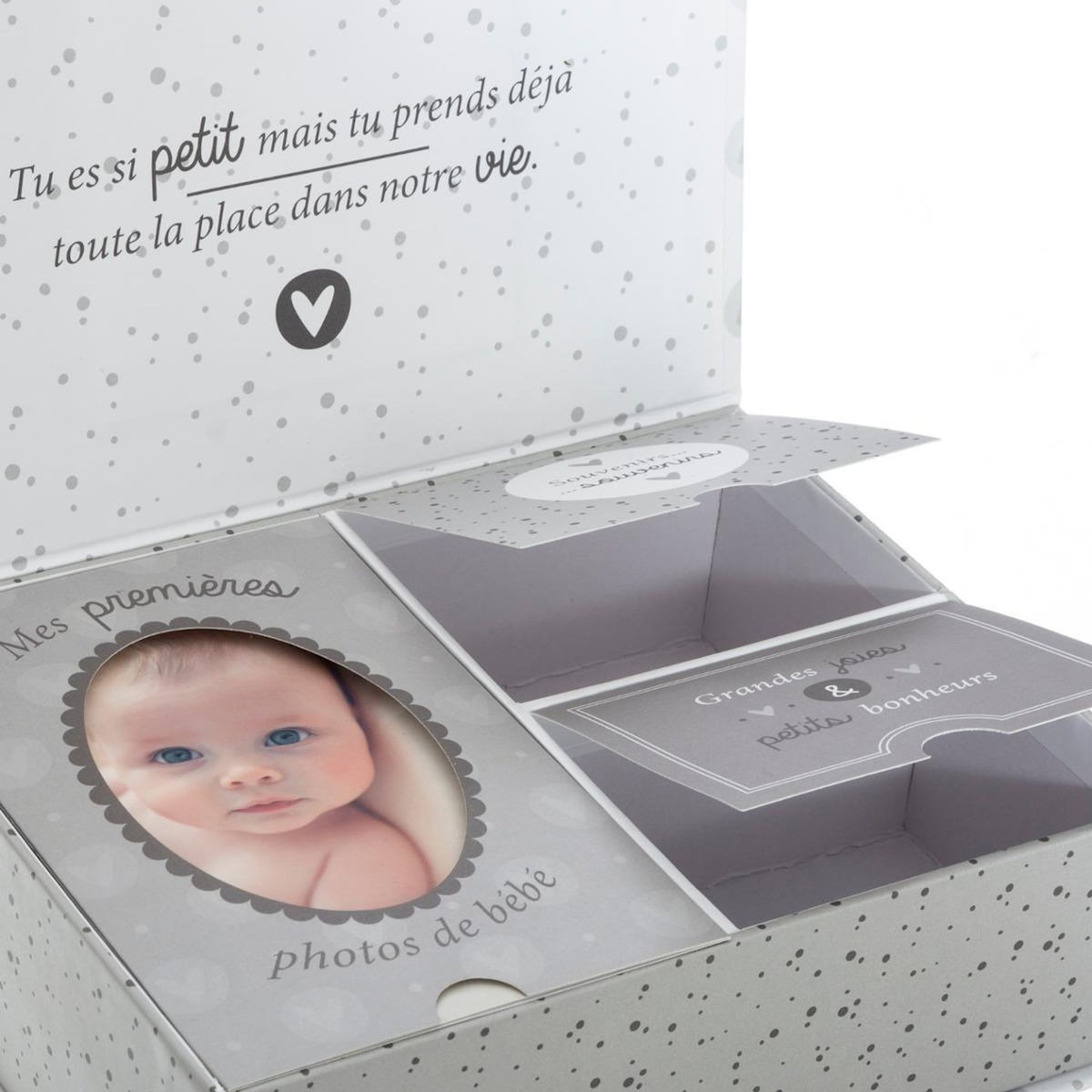 Atmosphera Kids Boîte à Photos  Souvenir  21cm Gris