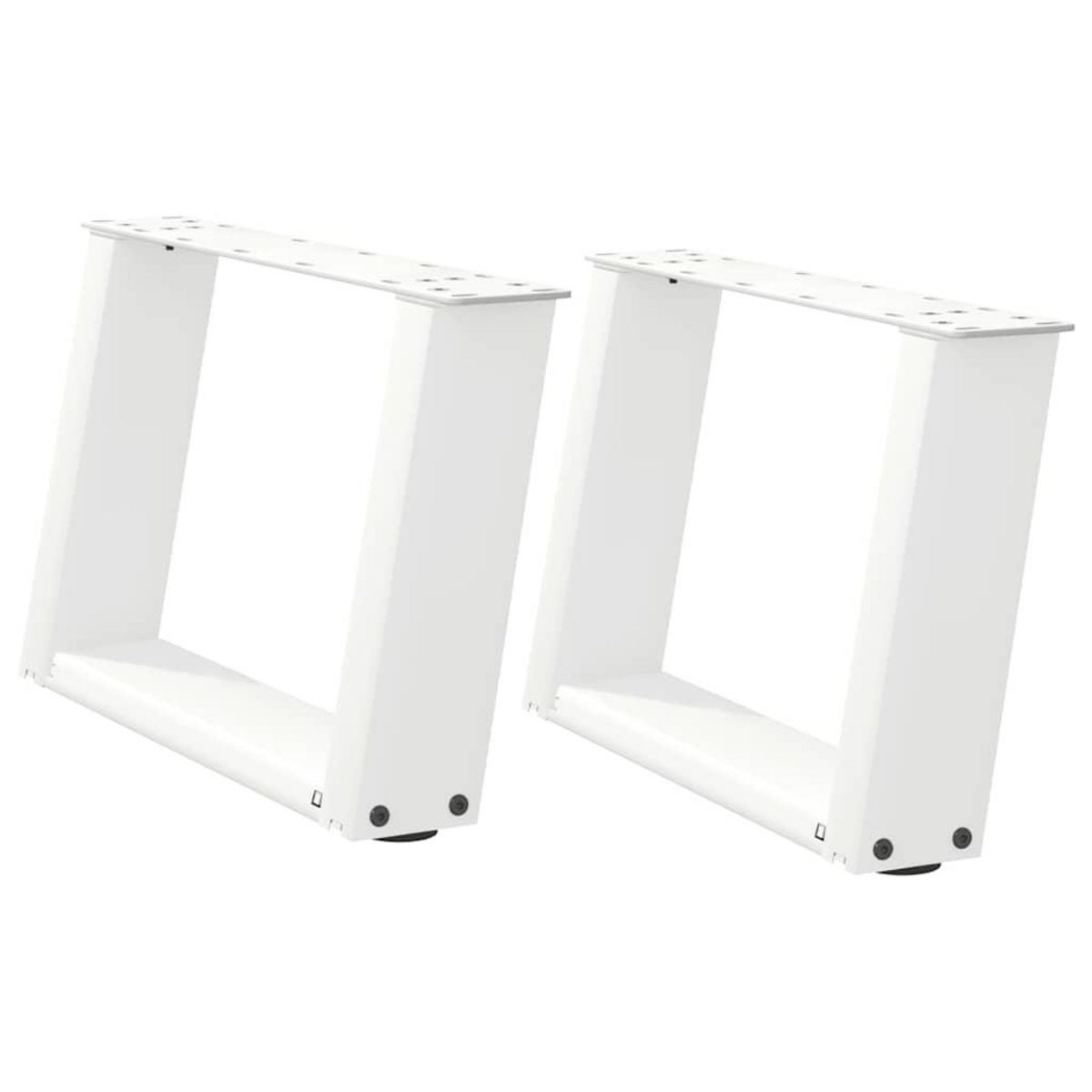 VIDAXL Pieds de table basse forme de U 2 pcs blanc 40x(30-31) cm acier