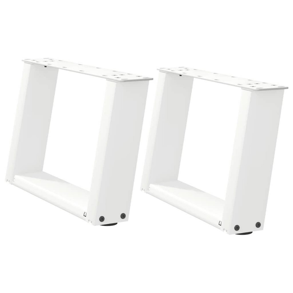 VIDAXL Pieds de table basse forme de U 2 pcs blanc 40x(30-31) cm acier