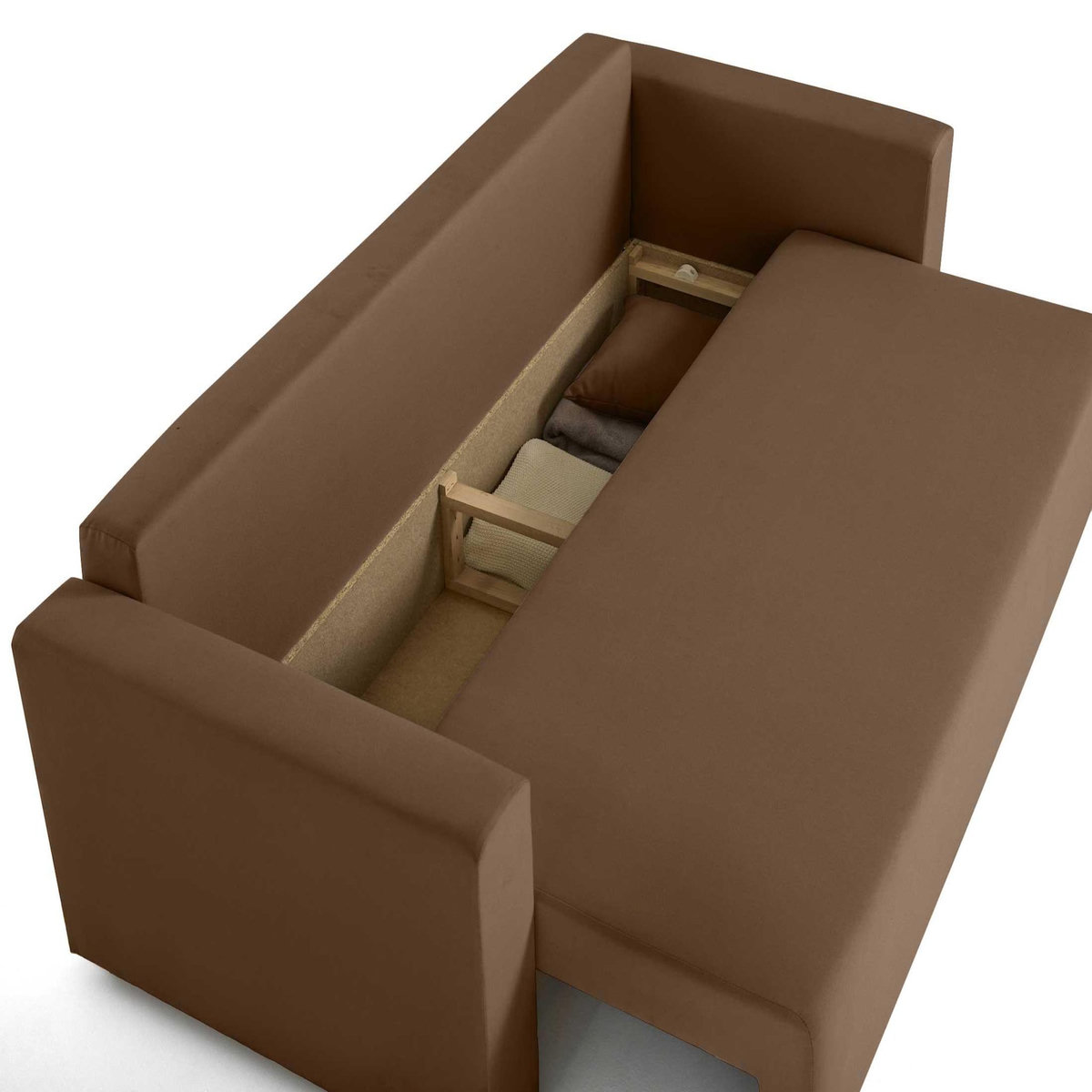 BEST MOBILIER Regala - canapé 3 places - convertible avec coffre - en tissu