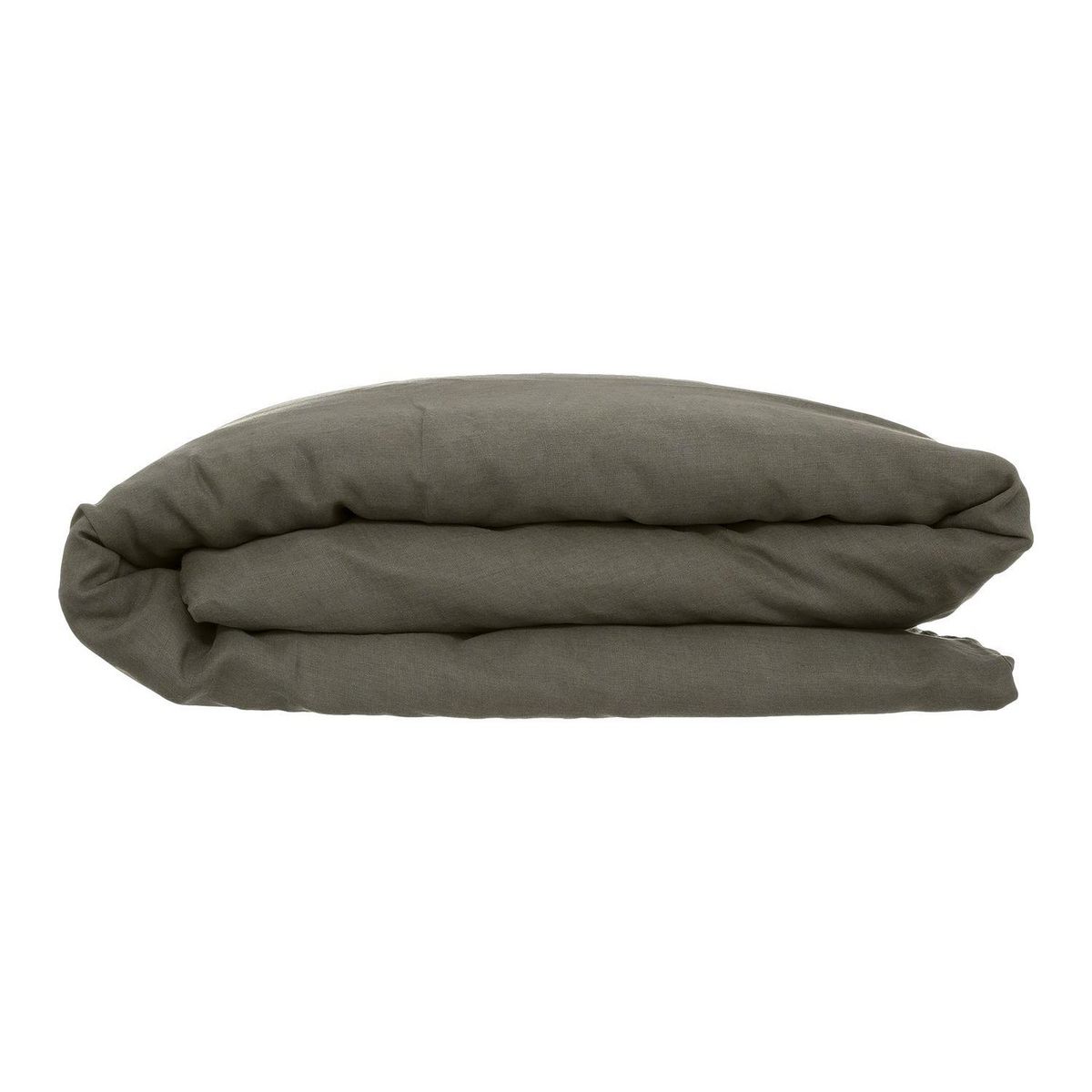 ATMOSPHERA Housse de couette 2 places Morning Sunshine 100% Lin - 240x220 - Vert Kaki