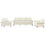 Voir la diapositive 2 : VIDAXL Ensemble de canapes 3 pcs avec coussins Creme Velours