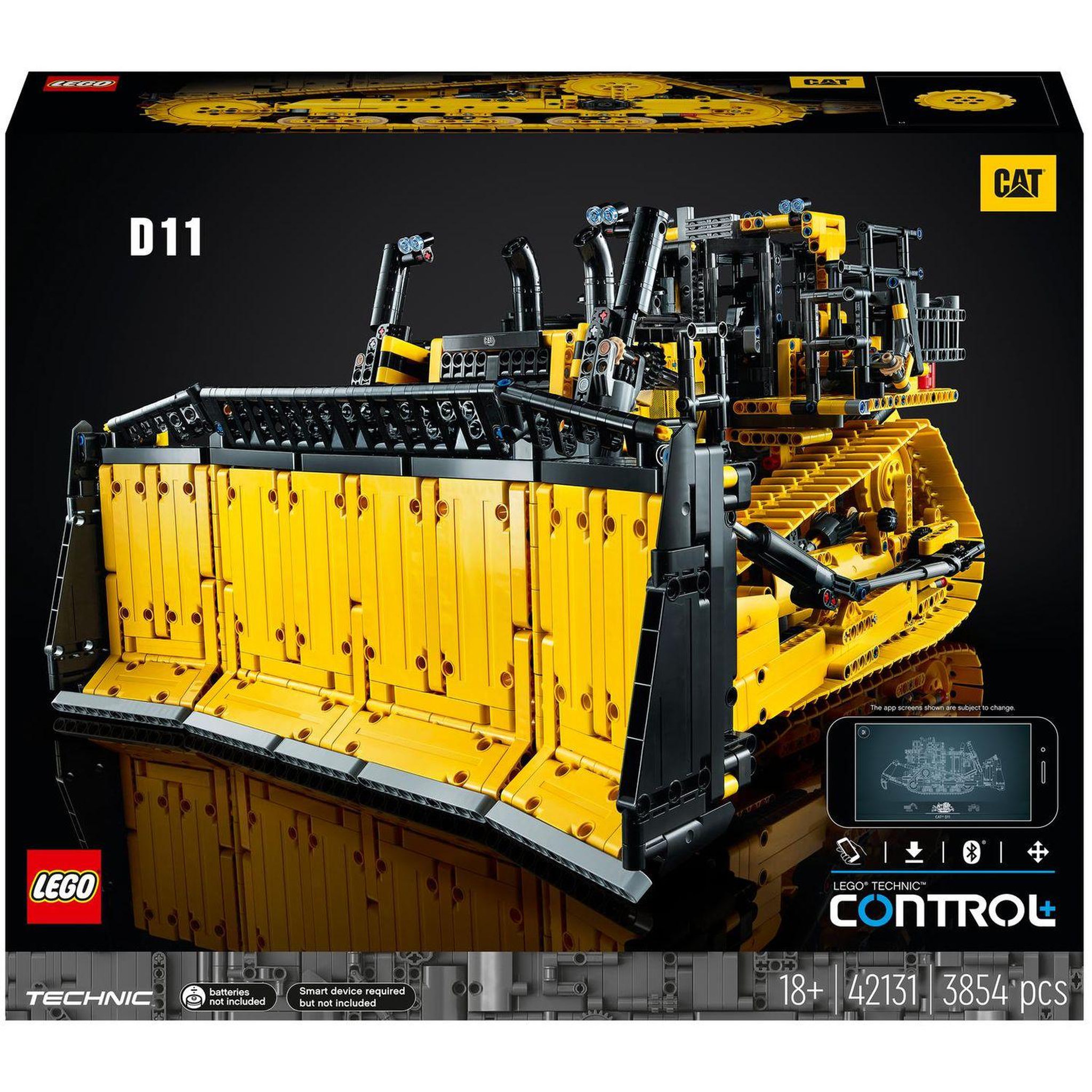 Voir la diapositive 1 : LEGO Technic 42131 Bulldozer D11 Cat Véhicule de Chantier Télécommandé avec Application