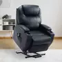 HOMCOM Fauteuil releveur électrique fauteuil de relaxation inclinable repose-pied relevable grand confort télécommande revêtement synthétique noir