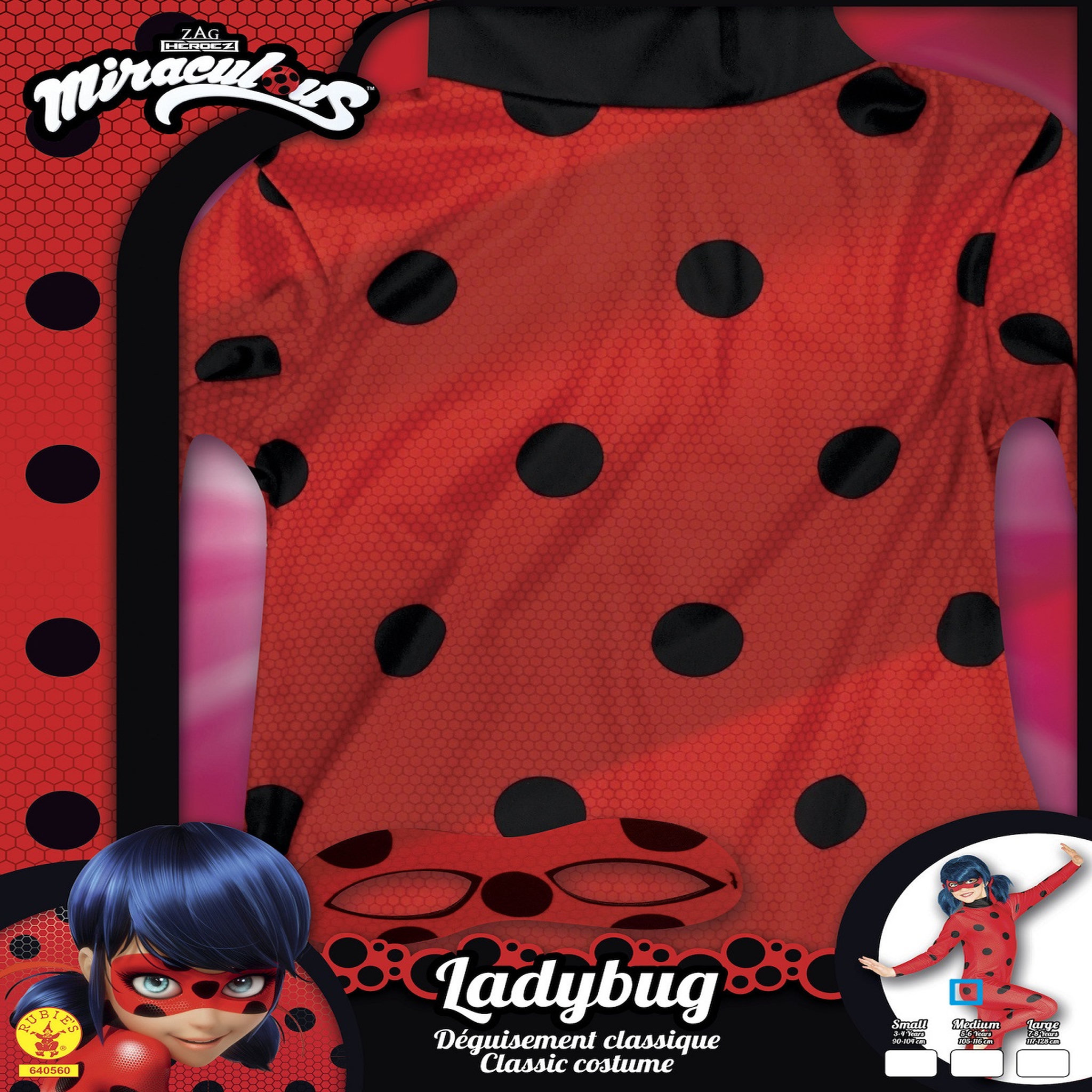 Voir la diapositive 2 : RUBIES Panoplie classique taille M 5/6ans - Ladybug Miraculous 