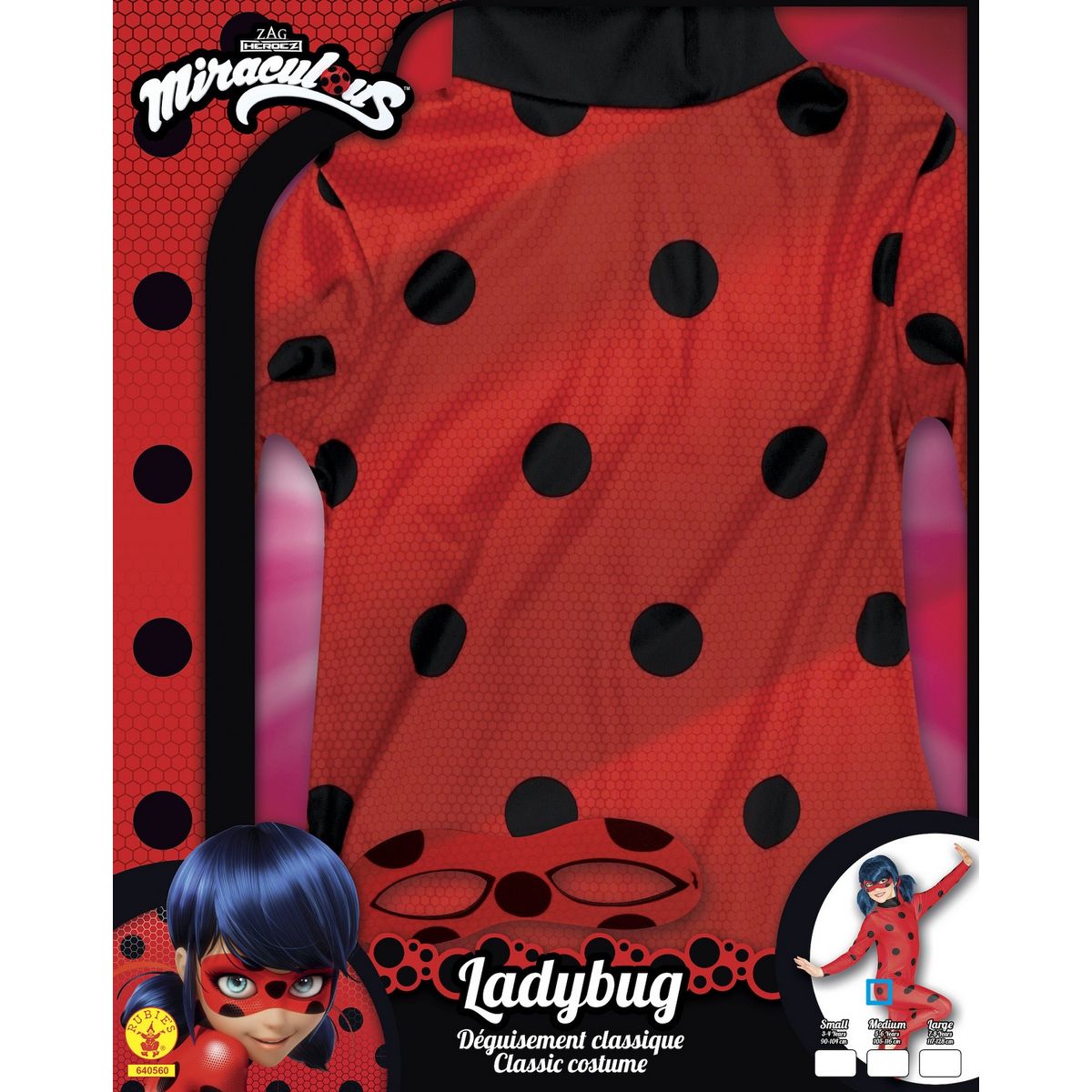 RUBIES Panoplie classique taille M 5/6ans - Ladybug Miraculous 