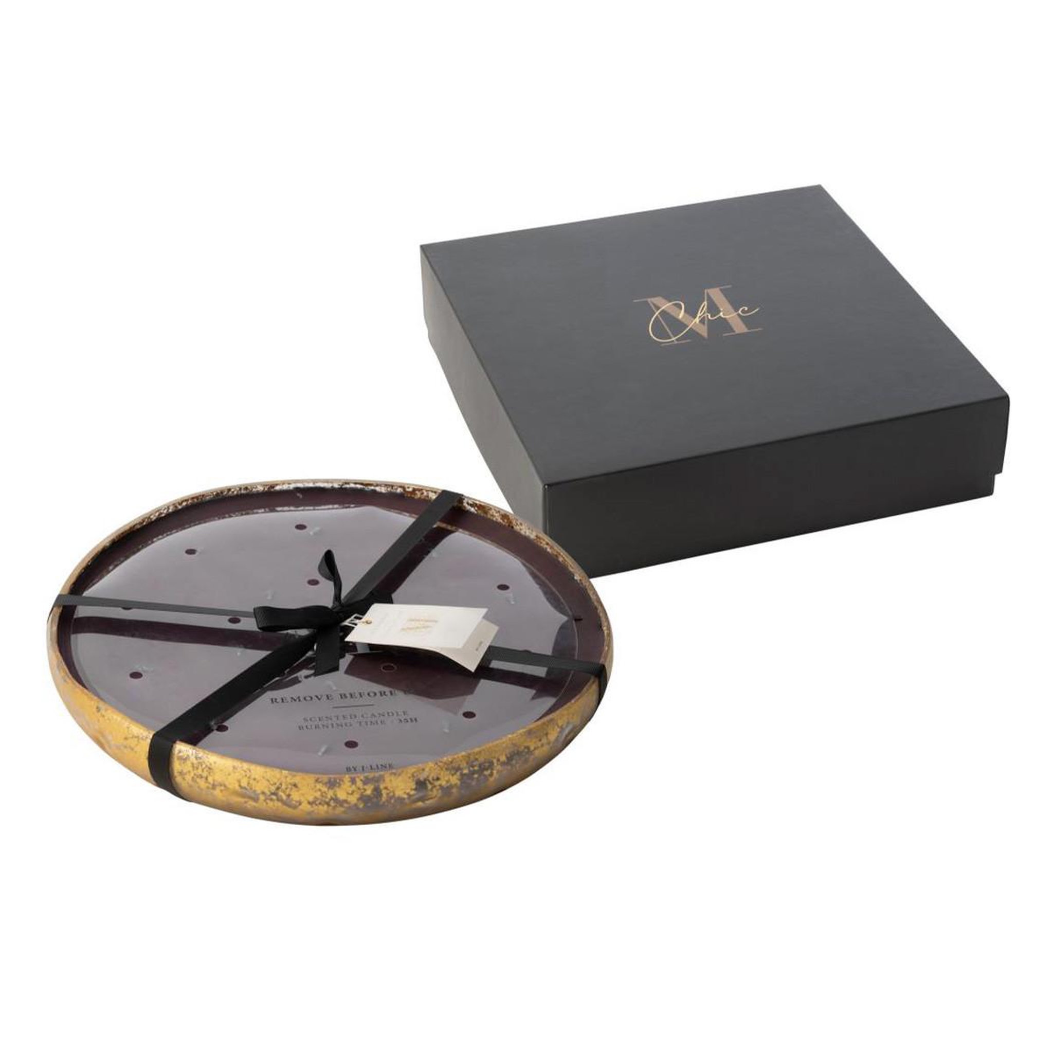 J-LINE Bougie Parfumée Ronde  M-Chic  37cm Oud & Amber