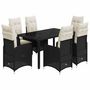 Voir la diapositive 2 : VIDAXL Ensemble de bistro de jardin 7 pcs coussins noir poly rotin