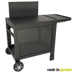Cook'In Garden Desserte COOK'IN GARDEN REVA 110 PREMIUM - 100% métal - Surface de travail (L.108 x l.55 cm) - 1 tablette basse, 1 jupe, 1 cré