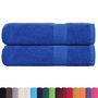 Voir la diapositive 2 : VIDAXL Essuie mains 2 pcs bleu 50x100 cm 360 g m² 100% coton