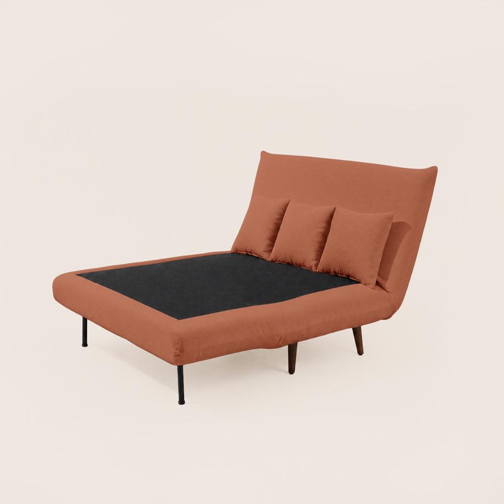 Voir la diapositive 4 : BEST MOBILIER Lumi - banquette convertible clic-clac 2 places en velours côtelé