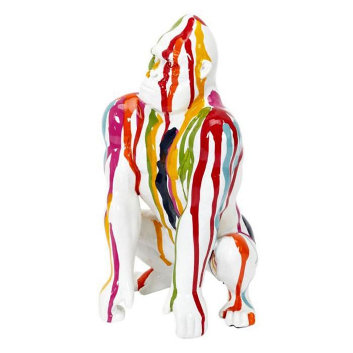 Paris Prix Statuette Déco Gorille  Rainbow  24cm Multicolore