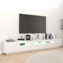 Voir la diapositive 3 : VIDAXL Meuble TV avec lumieres LED Blanc brillant 260x35x40 cm