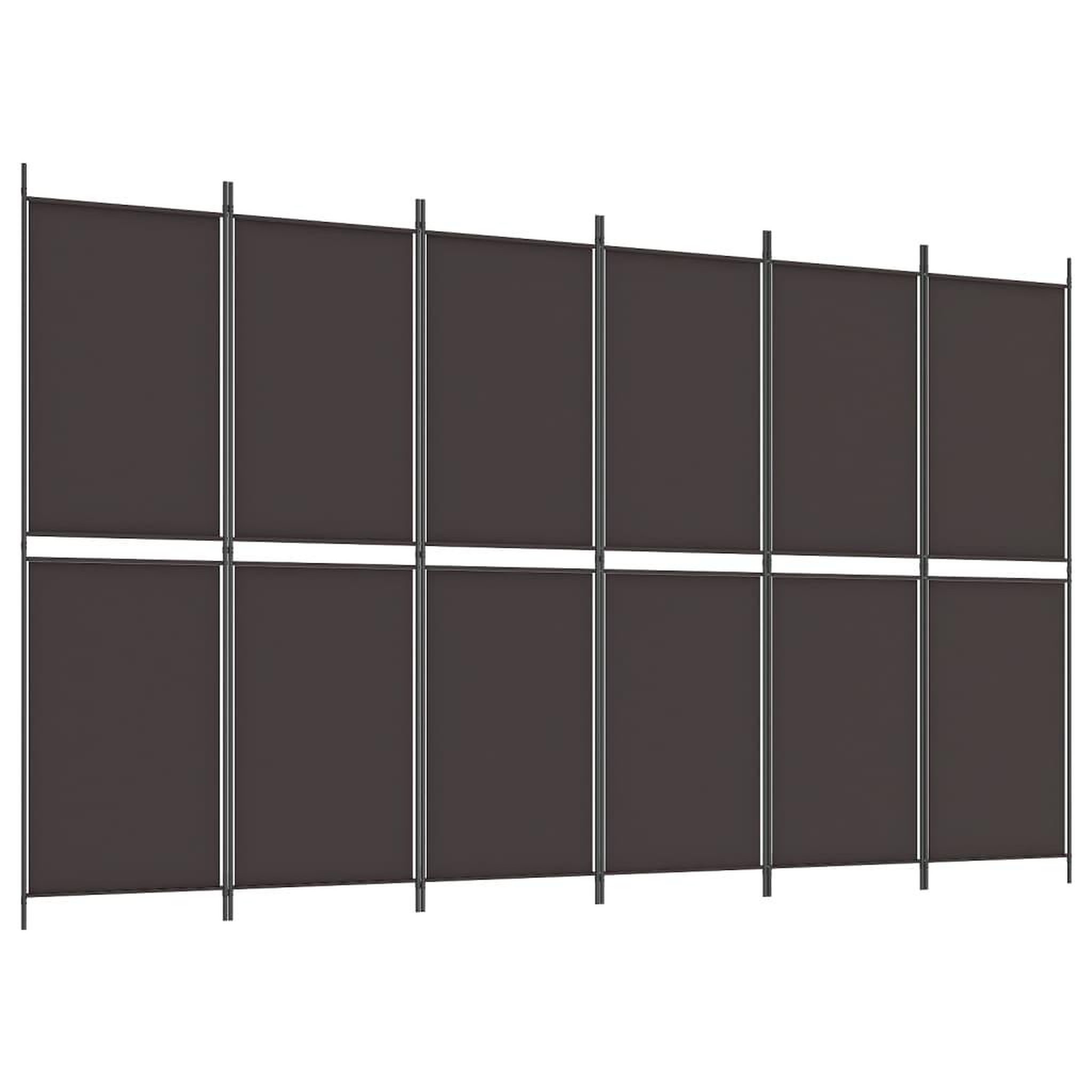VIDAXL Cloison de separation 6 panneaux marron 300x180 cm tissu