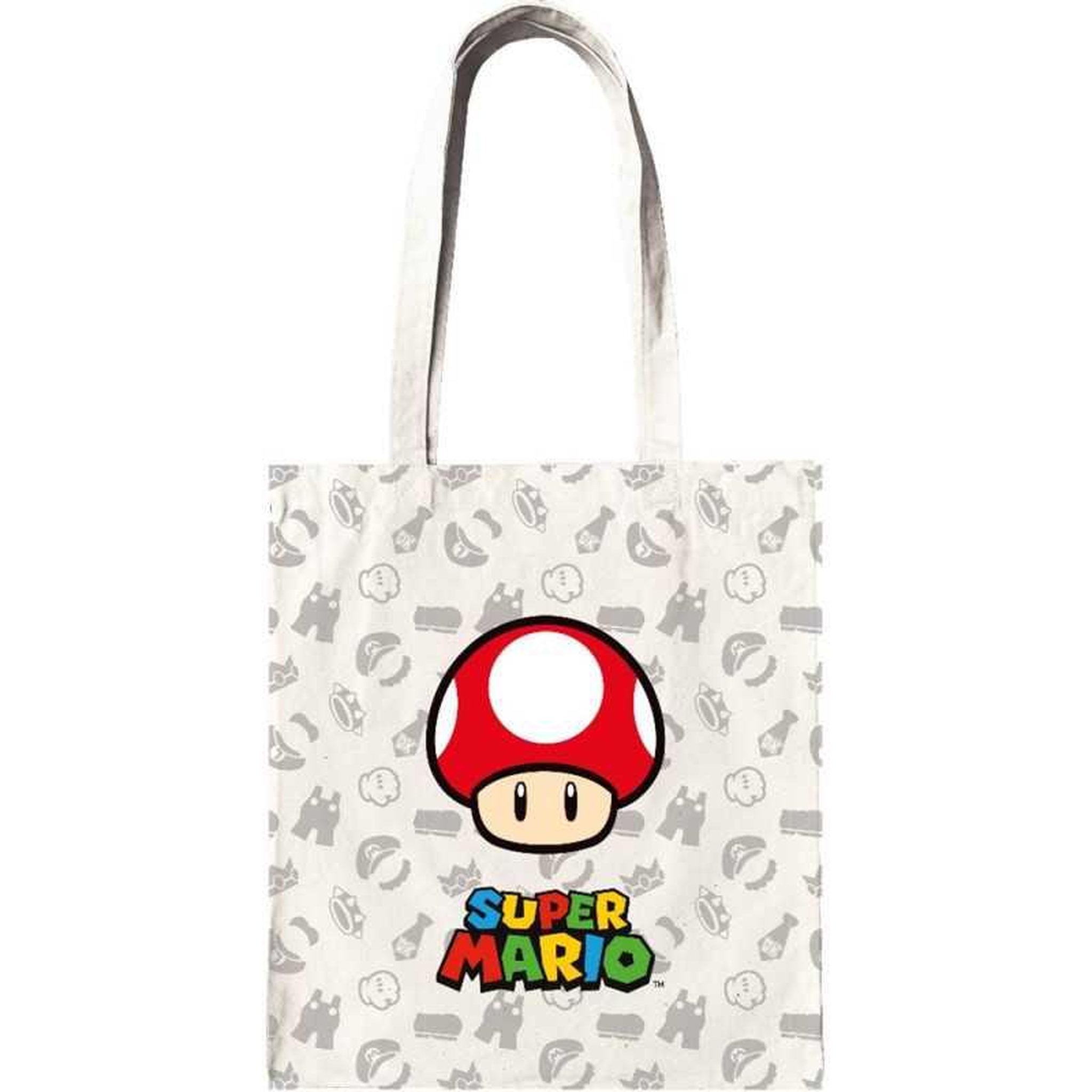 STOR Tote bag isotherme Super Mario gris clair/blanc à graphismes multicolores