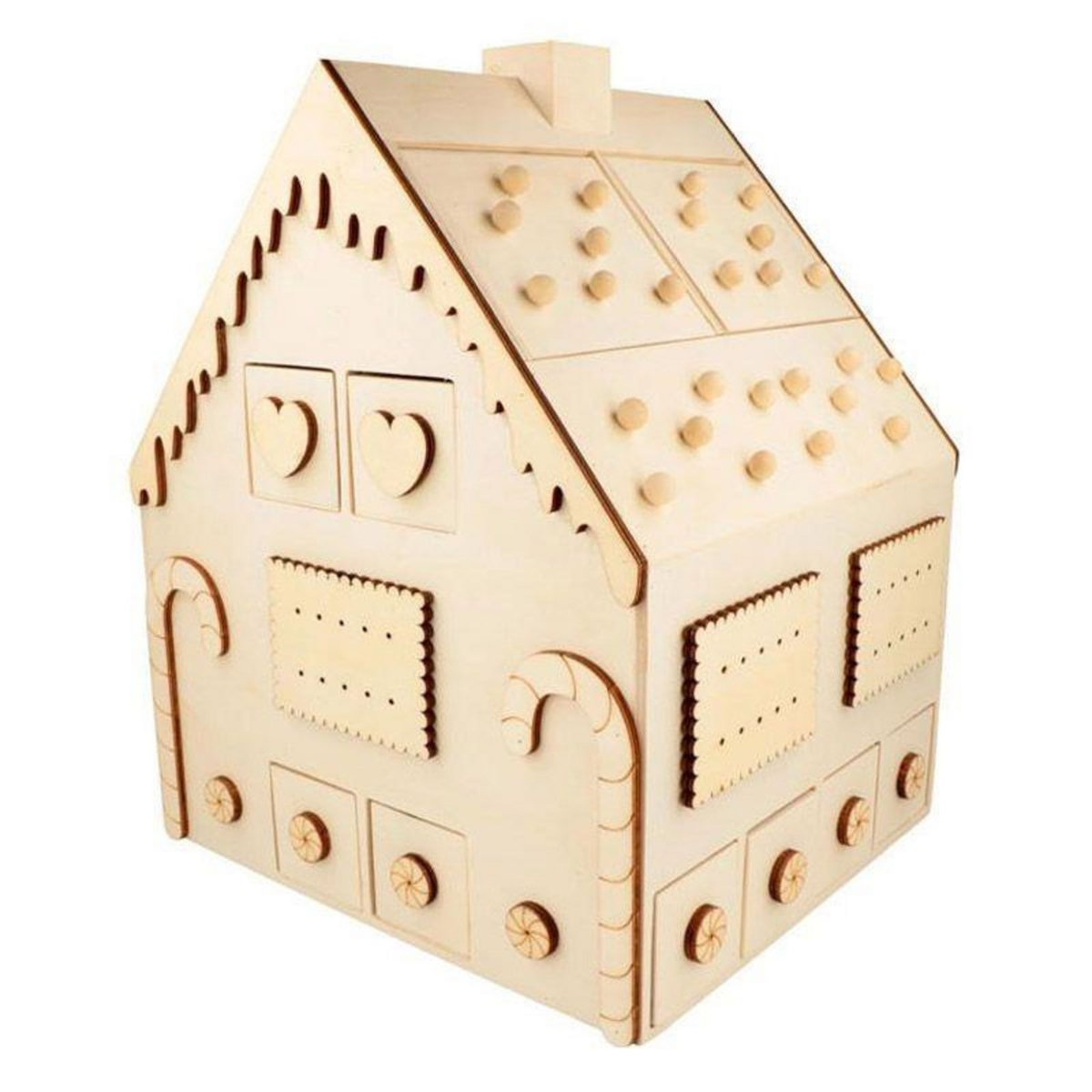 Artemio Calendrier de l'Avent bois maison en pain d'épices 33 x 26 x 23 cm