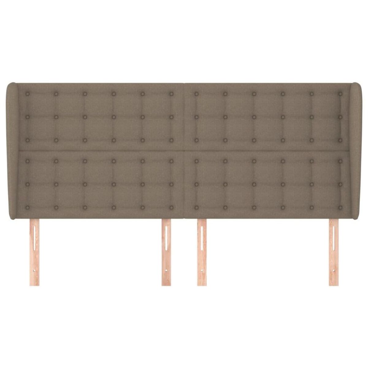 VIDAXL Tete de lit avec oreilles Taupe 203x23x118/128 cm Tissu
