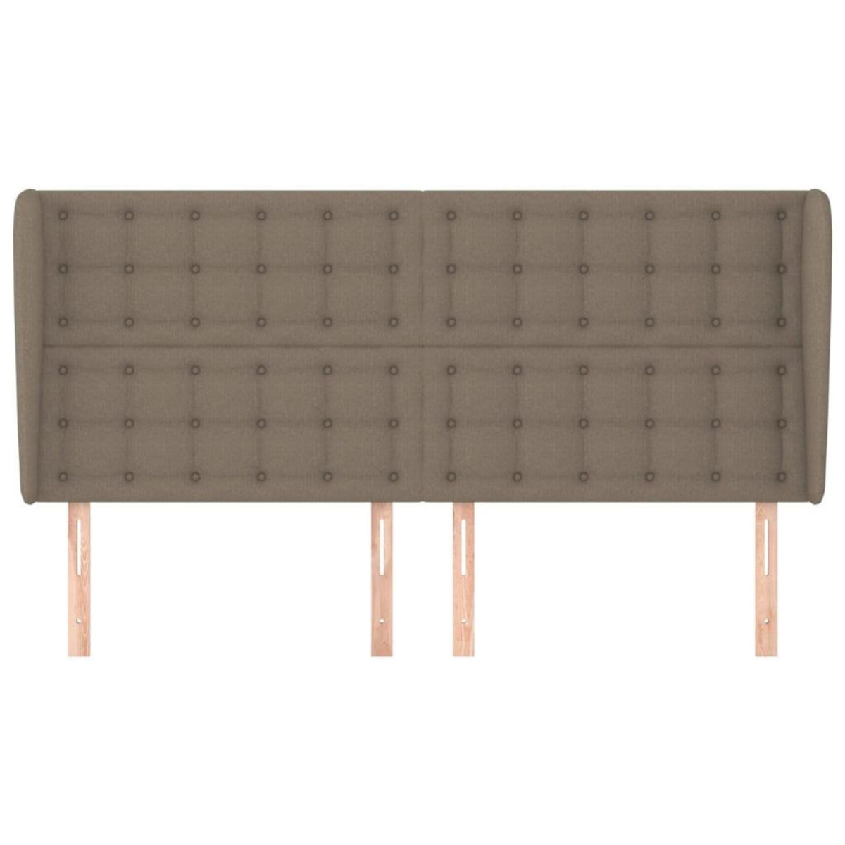 VIDAXL Tete de lit avec oreilles Taupe 203x23x118/128 cm Tissu