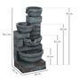 Voir la diapositive 3 : OUTSUNNY Fontaine de jardin en cascade avec éclairage LED 4 niveaux - pompe inclus - 38 x 35 x 78,5 cm - résine gris
