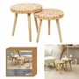 TOILINUX Duo de tables gigognes en MDF effet rondins de bois - Diam 40 cm x H. 40 cm et Diam. 35 cm x H. 35 cm