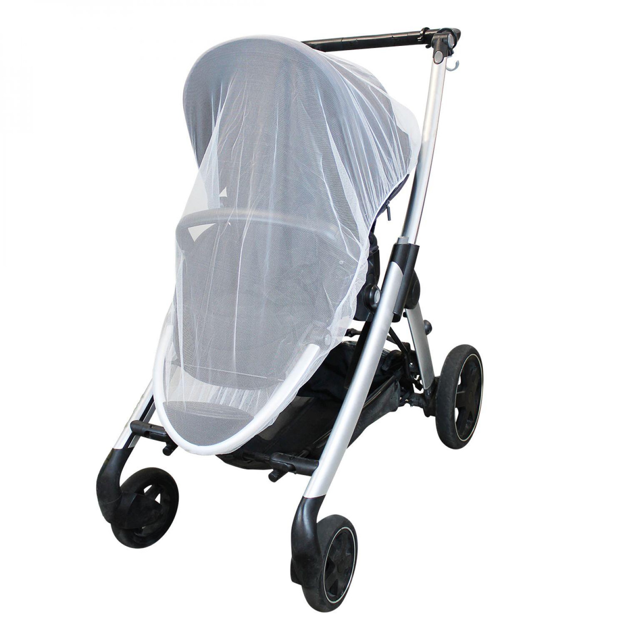 Voir la diapositive 4 : Monsieur Bébé Lot de 5 moustiquaires universelles pour poussette et landau - Blanc transparent
