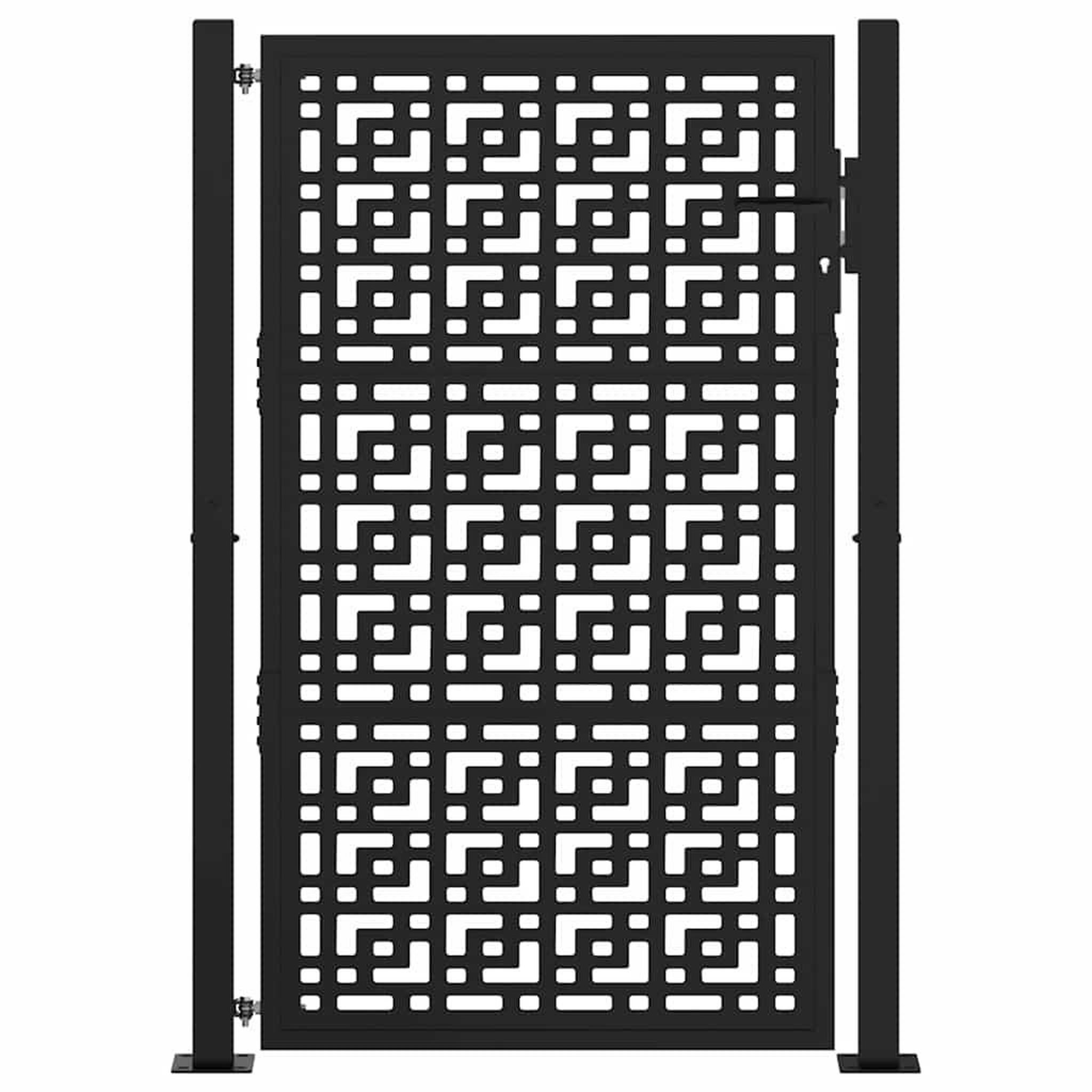 Voir la diapositive 3 : VIDAXL Portail de jardin noir 105x155 cm acier conception croisee