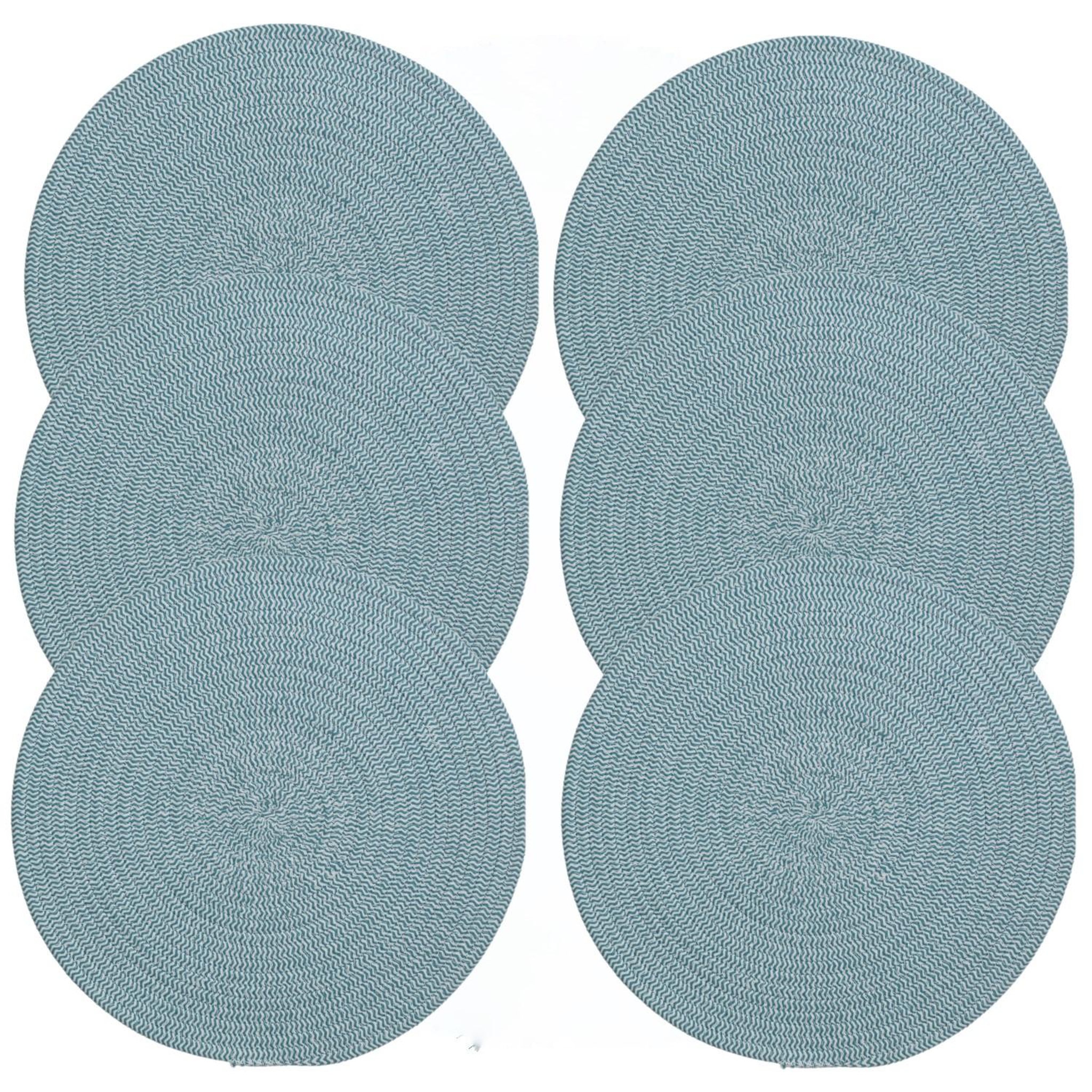 Voir la diapositive 1 : TOILINUX Lot de 6 sets de table rond en coton Alana