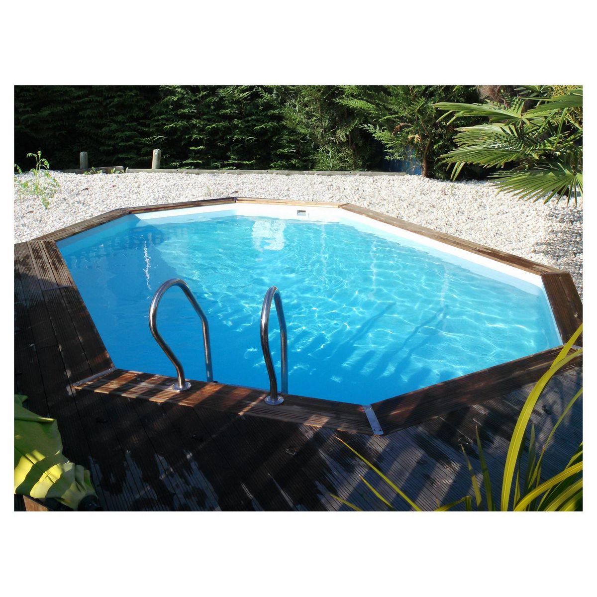 GRE Piscine hors sol bois ovale - 4,36 x 3,36 x H 1,07 m - GRENADE 2