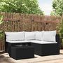 Voir la diapositive 1 : VIDAXL Salon de jardin 4 pcs avec coussins Noir Resine tressee