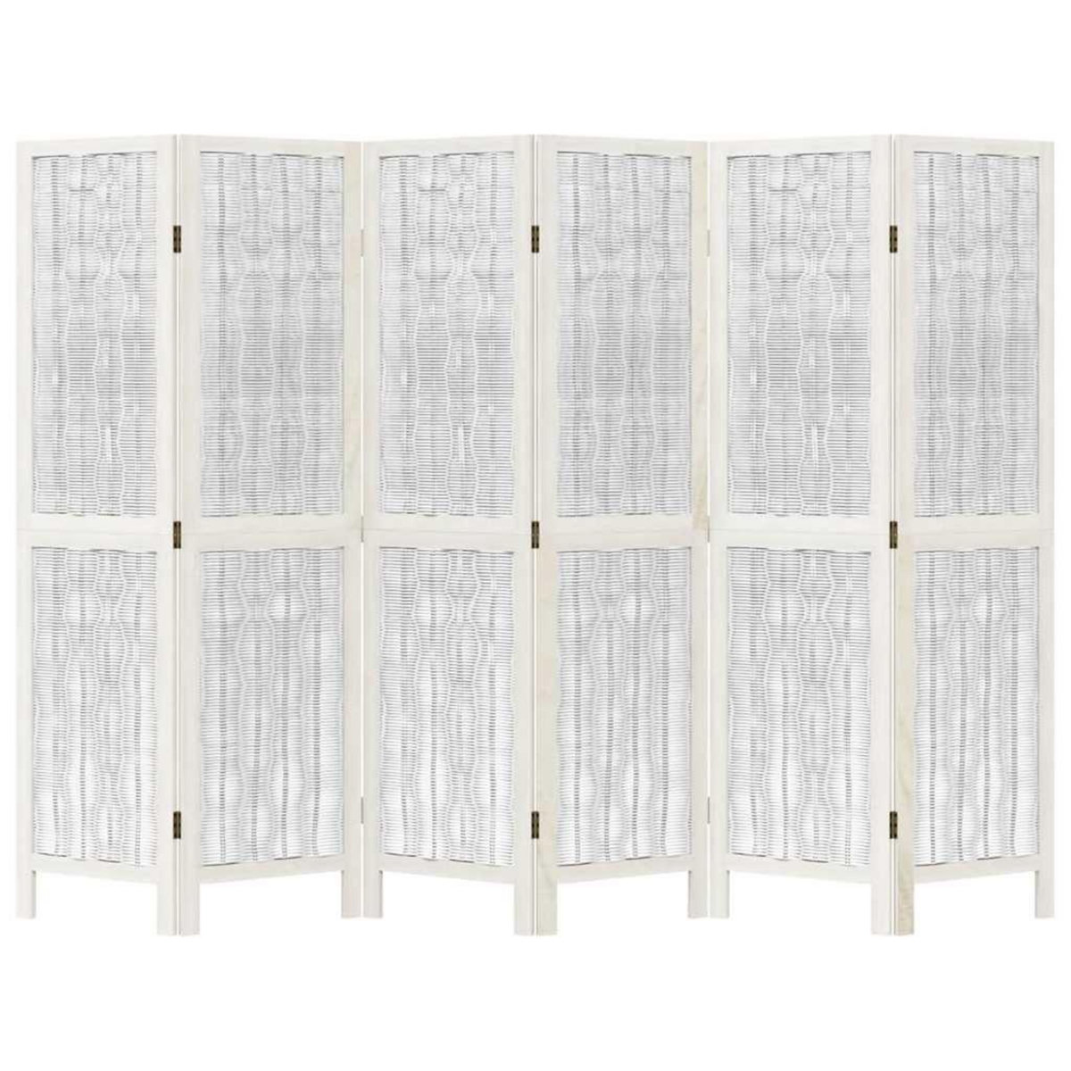 VIDAXL Cloison de separation 6 panneaux blanc bois de paulownia massif