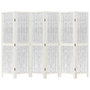 Voir la diapositive 4 : VIDAXL Cloison de separation 6 panneaux blanc bois de paulownia massif