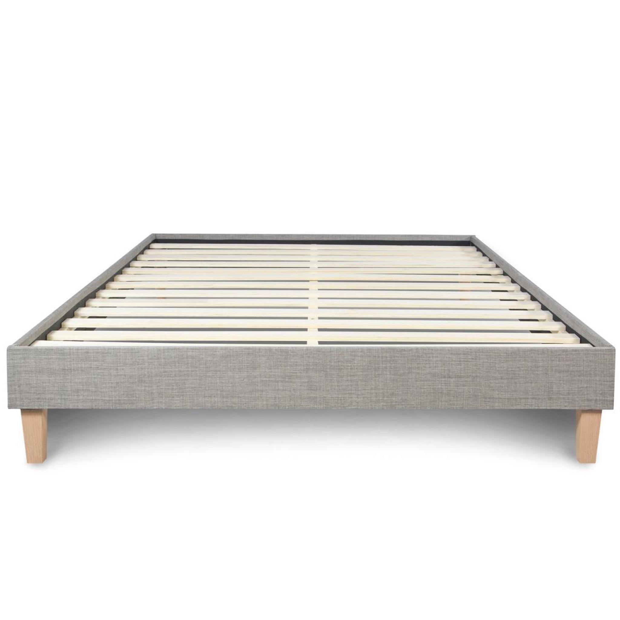 Voir la diapositive 2 : HomeStyle4U Lit Futon Double 160 x 200 Tissu Gris