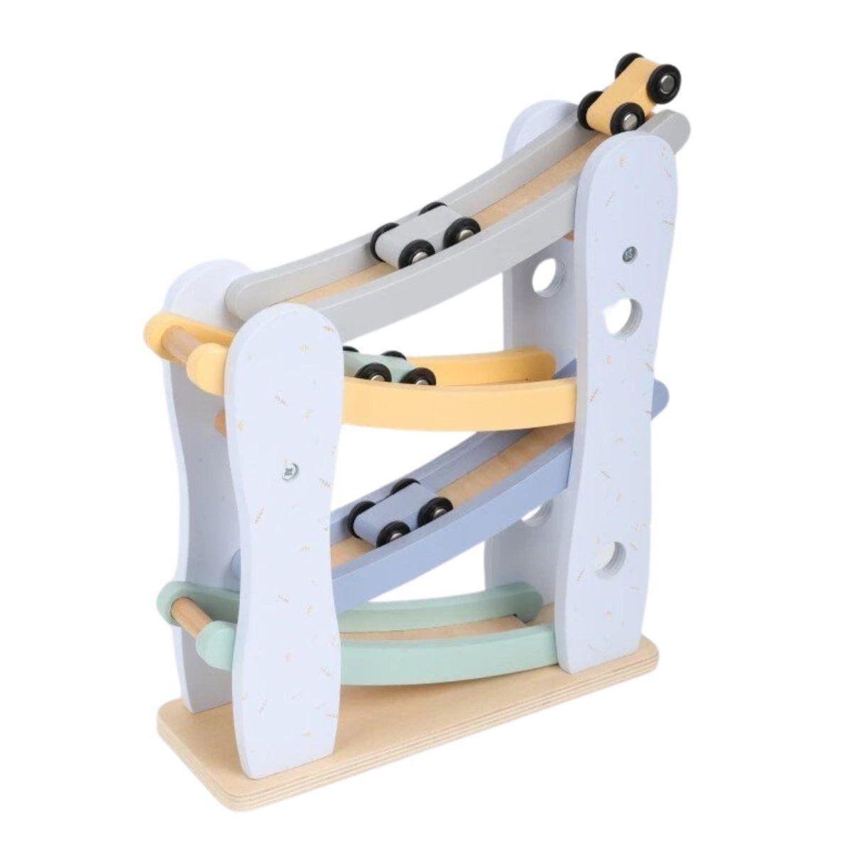 ELINELI Piste de course en bois avec 4 voitures