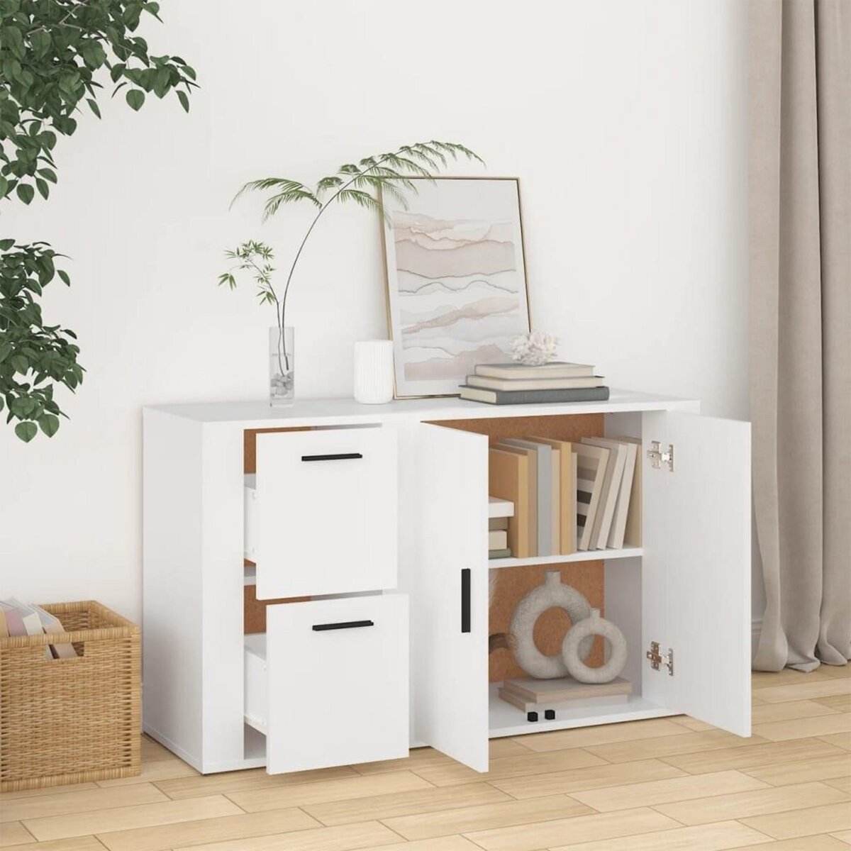 VIDAXL Buffet Blanc 100x33x59,5 cm Bois d'ingenierie